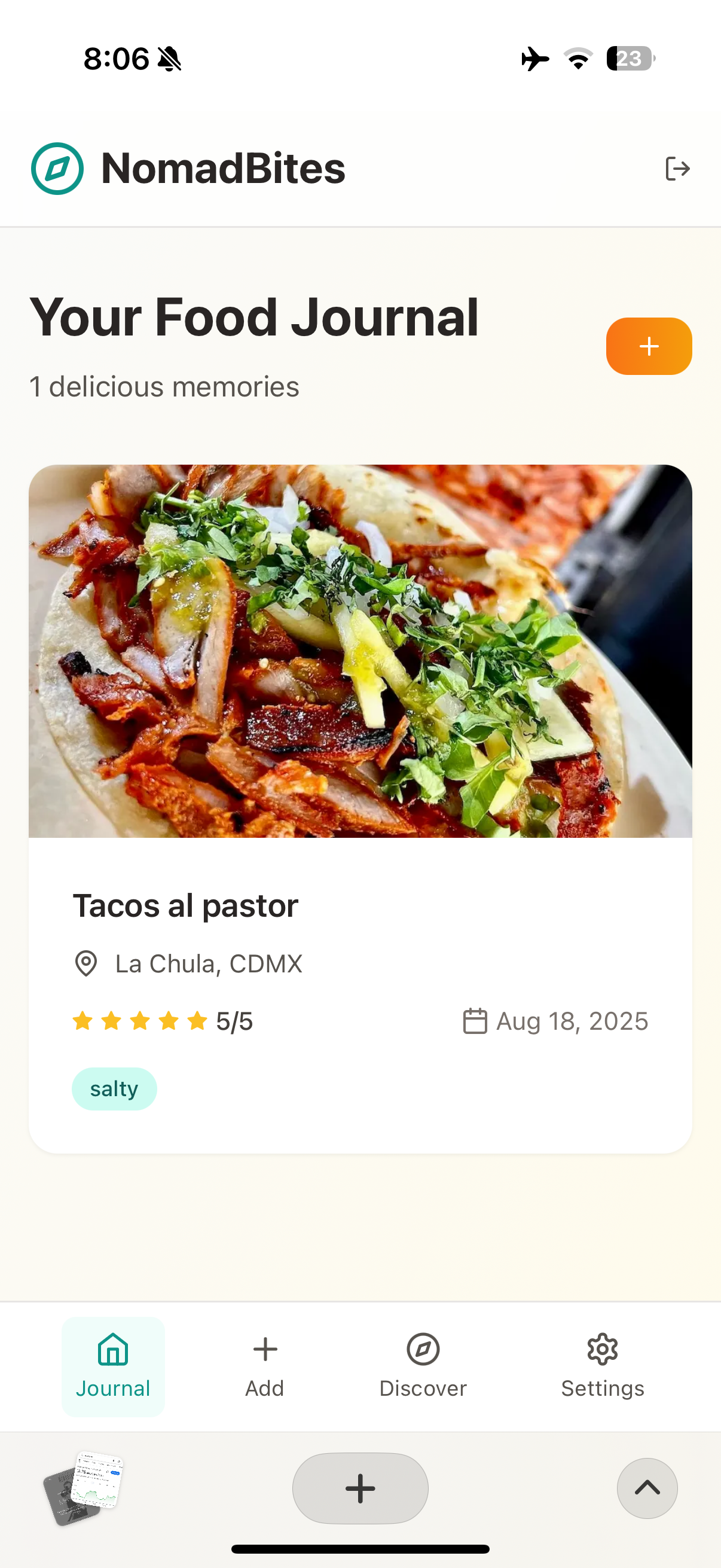 Nomad Bites - Food Journey - Farcaster Mini Apps screenshot